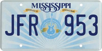 MS license plate JFR953