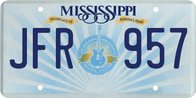 MS license plate JFR957