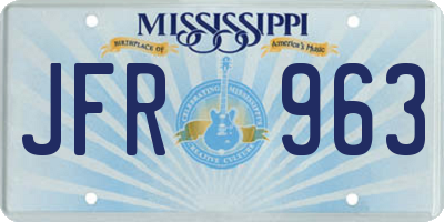 MS license plate JFR963