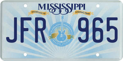 MS license plate JFR965