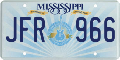 MS license plate JFR966