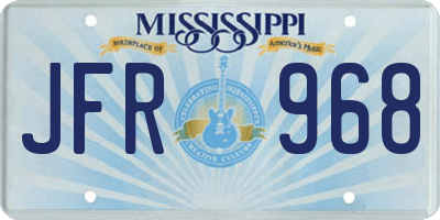 MS license plate JFR968