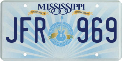 MS license plate JFR969