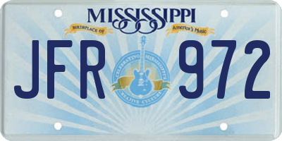 MS license plate JFR972