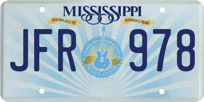 MS license plate JFR978