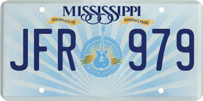 MS license plate JFR979