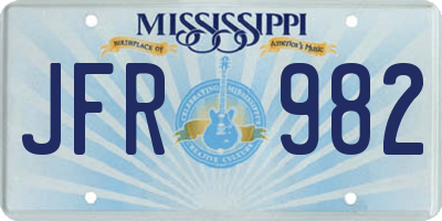 MS license plate JFR982