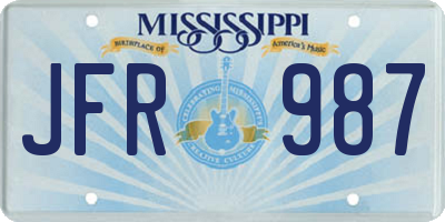 MS license plate JFR987