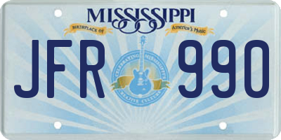 MS license plate JFR990