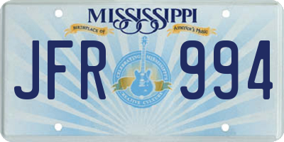MS license plate JFR994