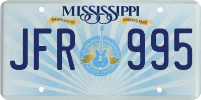 MS license plate JFR995