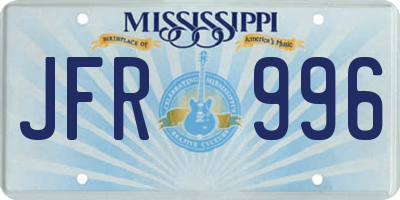 MS license plate JFR996