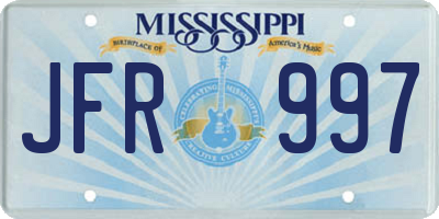 MS license plate JFR997