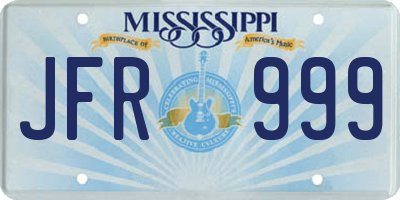 MS license plate JFR999