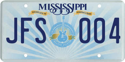 MS license plate JFS004