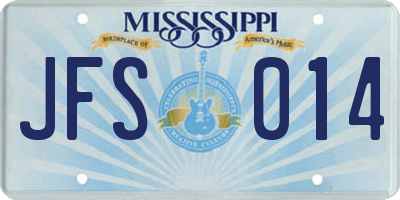 MS license plate JFS014