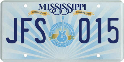 MS license plate JFS015