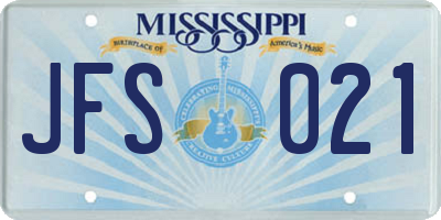 MS license plate JFS021