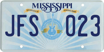 MS license plate JFS023