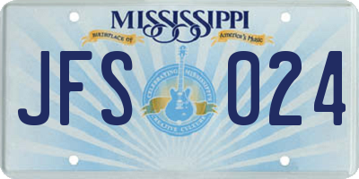 MS license plate JFS024