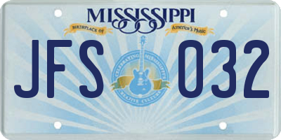 MS license plate JFS032