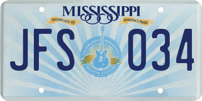 MS license plate JFS034