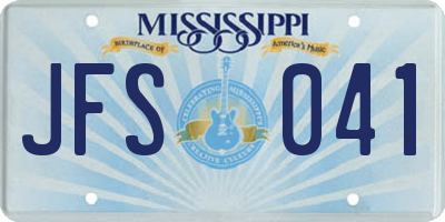 MS license plate JFS041