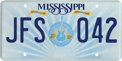 MS license plate JFS042