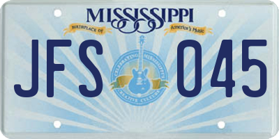 MS license plate JFS045