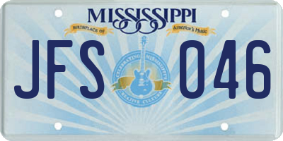 MS license plate JFS046