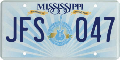 MS license plate JFS047