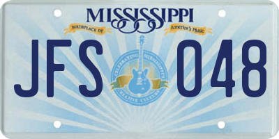 MS license plate JFS048