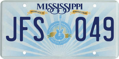 MS license plate JFS049