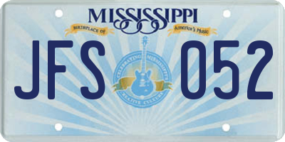 MS license plate JFS052