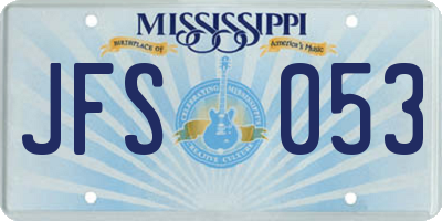 MS license plate JFS053