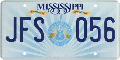 MS license plate JFS056