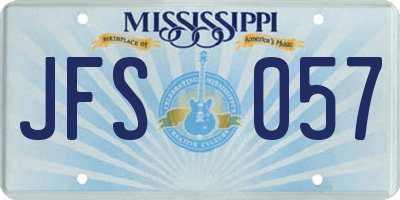MS license plate JFS057
