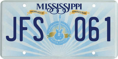 MS license plate JFS061