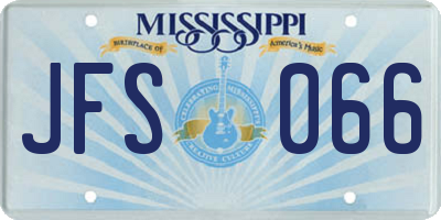 MS license plate JFS066