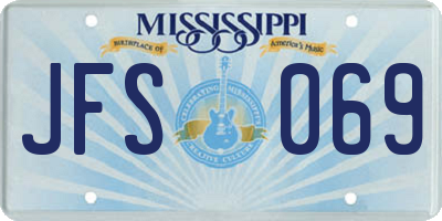 MS license plate JFS069