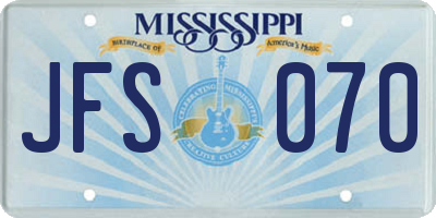 MS license plate JFS070