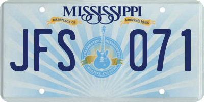 MS license plate JFS071