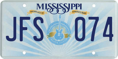 MS license plate JFS074
