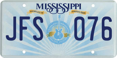 MS license plate JFS076