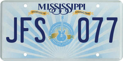 MS license plate JFS077