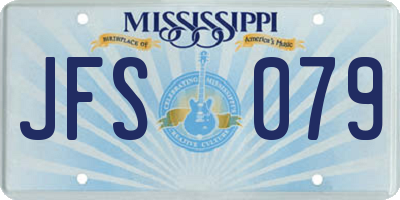 MS license plate JFS079