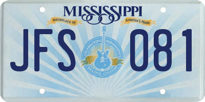 MS license plate JFS081