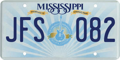 MS license plate JFS082
