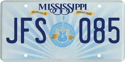 MS license plate JFS085