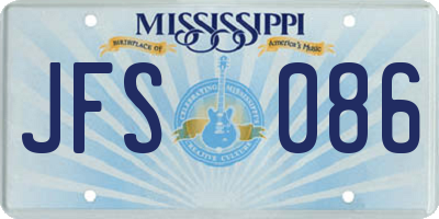 MS license plate JFS086